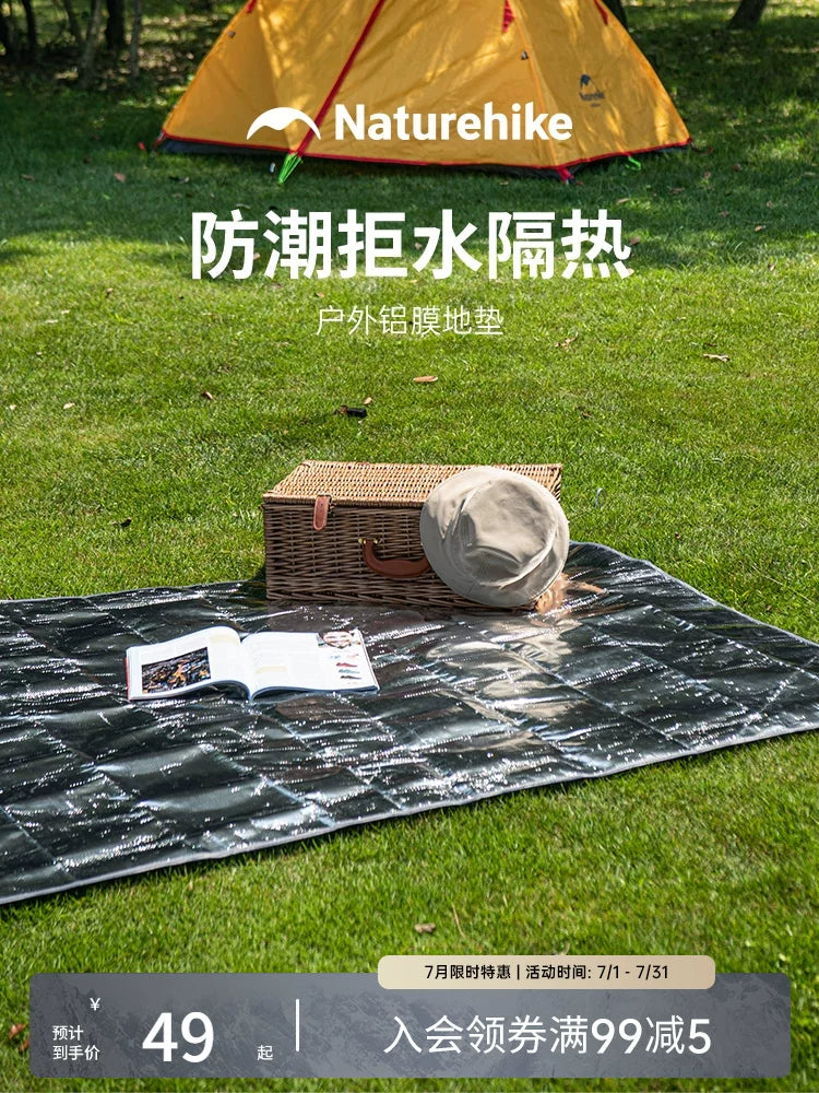Naturehike Double-Sided Aluminum Film Picnic Mat Outdoor Camping Tent Moisture-Proof Pad Thickened Foldable Waterproof Portable Ground Mat