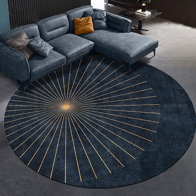 Round Crystal Velvet Area Rug for Living Room Bedroom Office Chair Mat