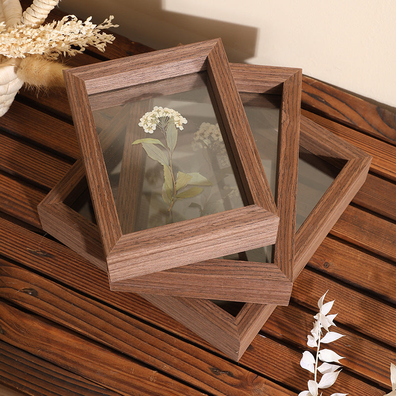 Double-Sided Transparent Glass Photo Frame for Pressed Flowers and Artwork Display