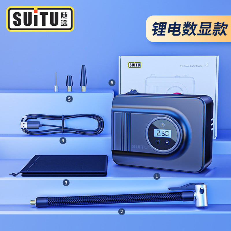 Portable Car Tire Inflator Air Pump for Bicycles, Electric Vehicles, and Balls