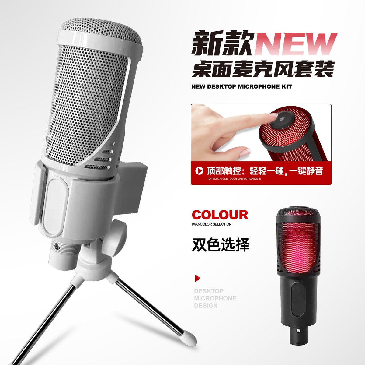 USB Condenser Microphone with RGB Lighting for Gaming, Streaming, and Recording