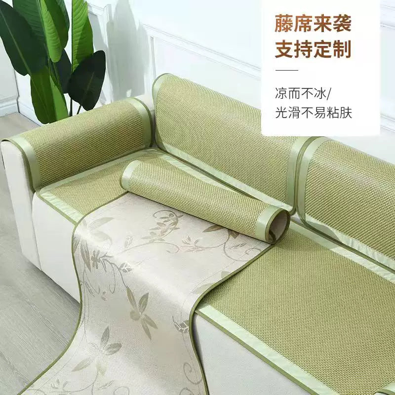 Summer Cooling Sofa Mat Ice Silk Rattan Bamboo Mat for Dormitory and Kindergarten