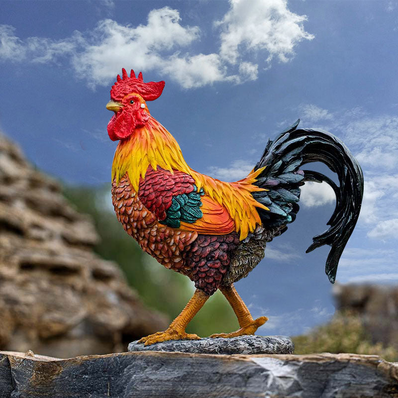 Outdoor Rooster and Hen Garden Statues Realistic Animal Figurines for Yard and Lawn Decor