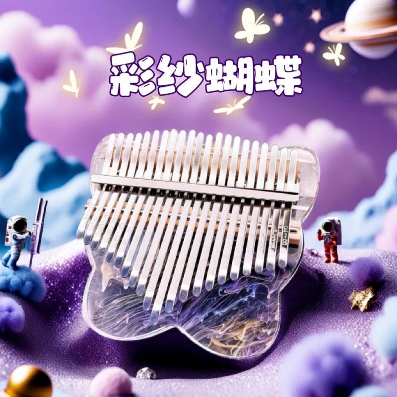 Kalimba 17-Key Crystal Transparent Thumb Piano for Beginners