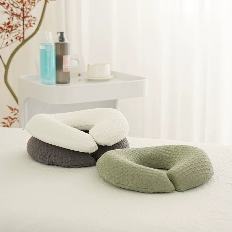 U-Shaped Massage Face Pillow for Spa and Beauty Salons, Washable and Skin-Friendly
