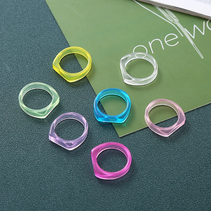 Resin Candy Color Ring Blanks for DIY Jewelry Making