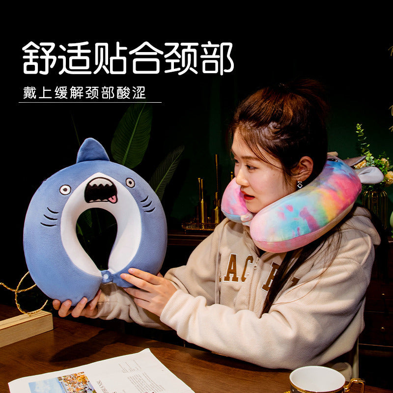 Cartoon Animal U-Shaped Neck Pillow for Travel and Office Napping