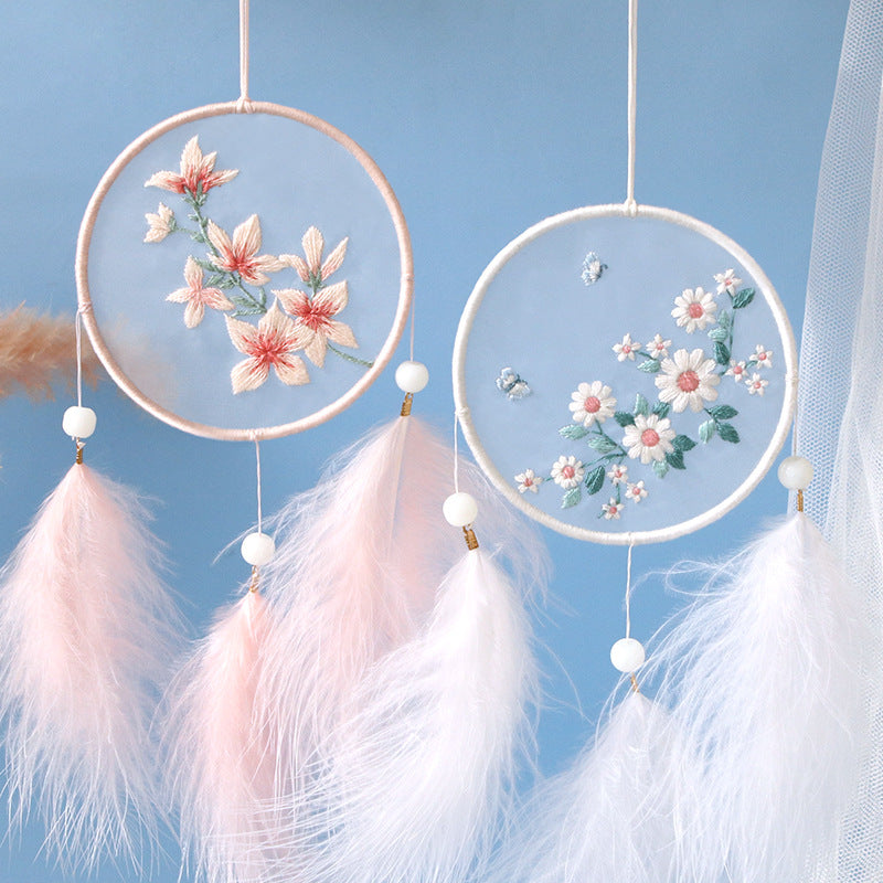 DIY Embroidery Kit Dream Catcher Ribbon Silk Stitch Ancient Style Handcraft
