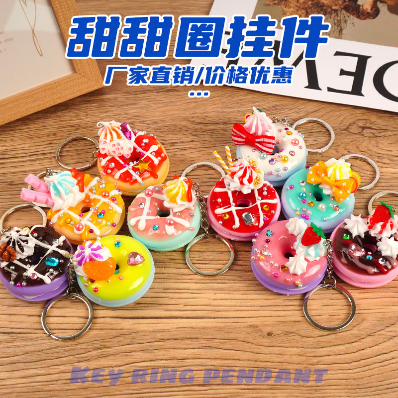 Creative Simulation Donut Keychain Pendant for Bags
