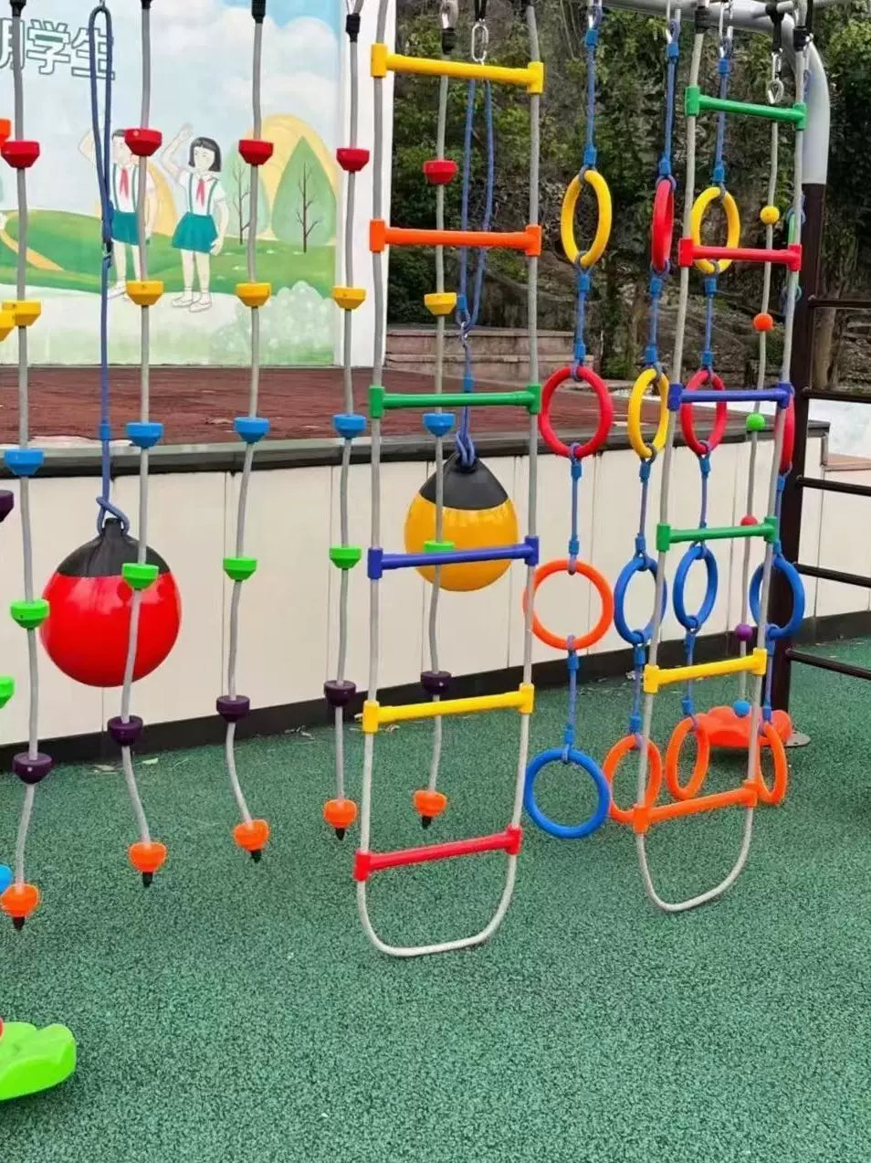 Indoor Outdoor Sensory Training Climbing Frame Accessories for Kids 3+ - Portable Plastic Ladder & Swing Attachments