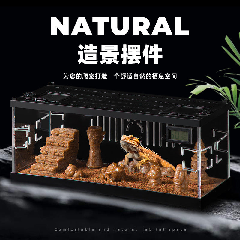 Resin Bali Statue Aquarium Ornament for Reptile Terrariums & Fish Tanks