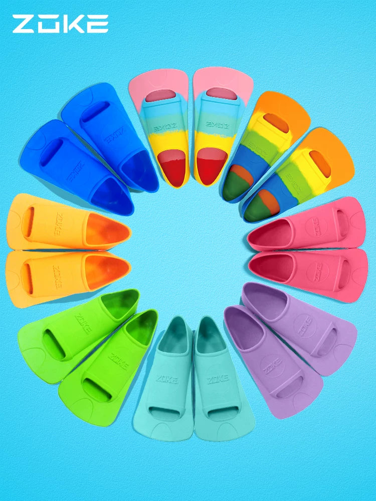 ZOKE Professional Swim Fins for Adults & Kids - Short Blade Snorkeling & Freediving Training Flippers