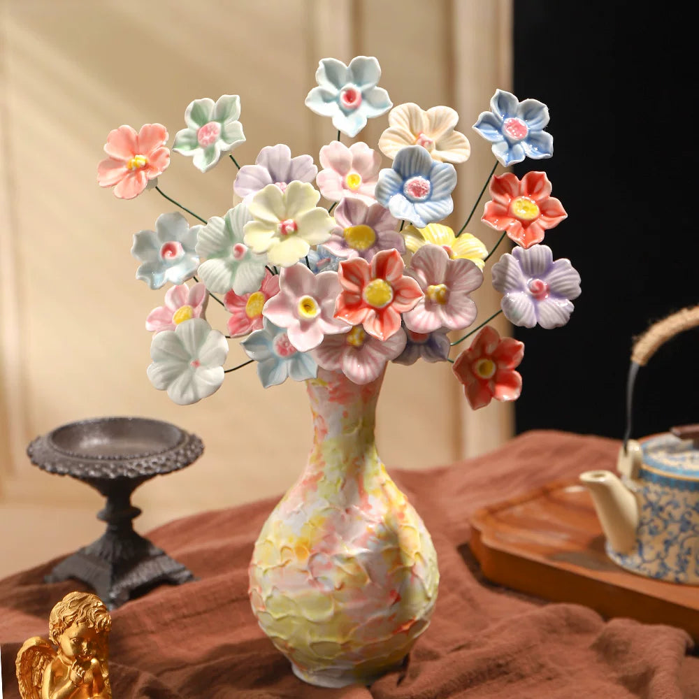 Jingdezhen Ceramic Flower Bouquet for Home Decor and Gifts