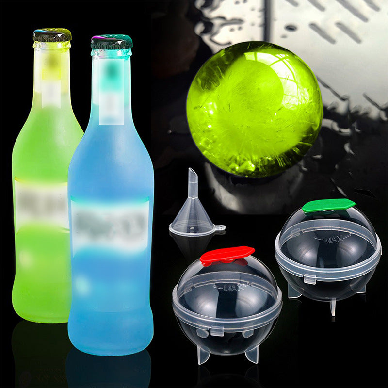 6.5cm Large Sphere Ice Ball Mold for Whiskey and Cocktails, Reusable Plastic Ice Cube Tray Set for Home Bar
