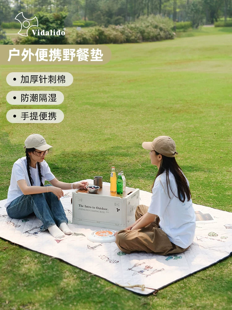 Vidalido Outdoor Camping Beach Picnic Mat Foldable Thickened Moisture-proof Ground Mat