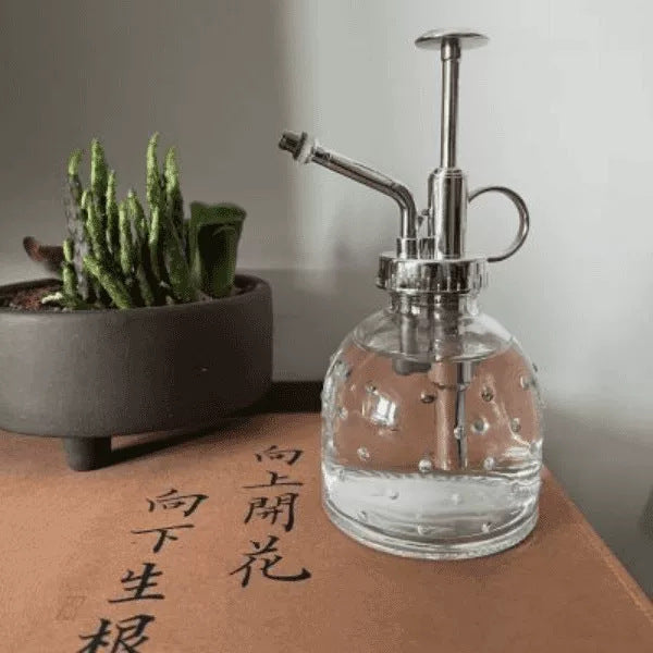Nordic Transparent Glass Spray Bottle 350ml for Gardening and Home Plants