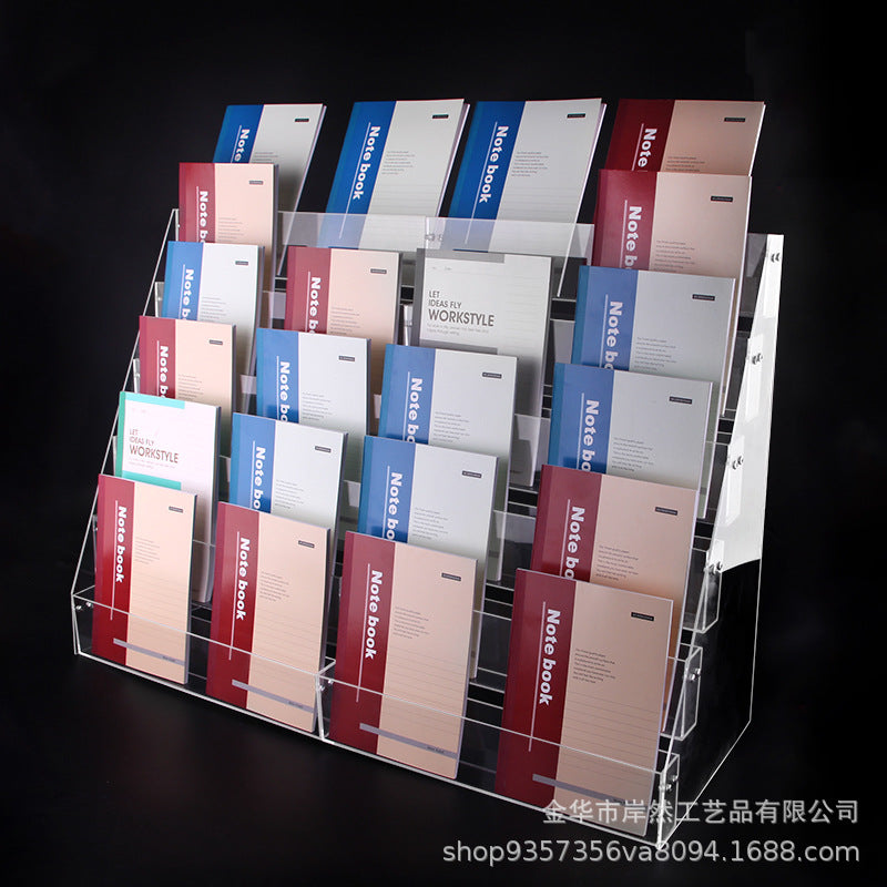 Acrylic Multi-Tier Display Stand for Notebooks, Books, and Stationery