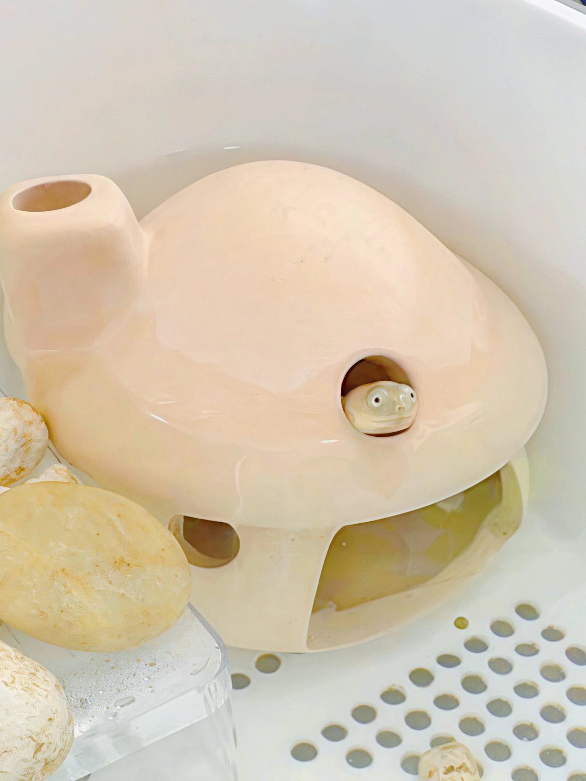 Cute Mushroom Turtle Hideout Cave for Reptiles and Fish, Decorative Aquarium Ornament