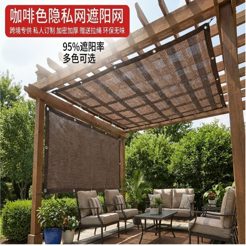 Brown Privacy Fence Screen Sunshade Netting for Balcony Yard Garden