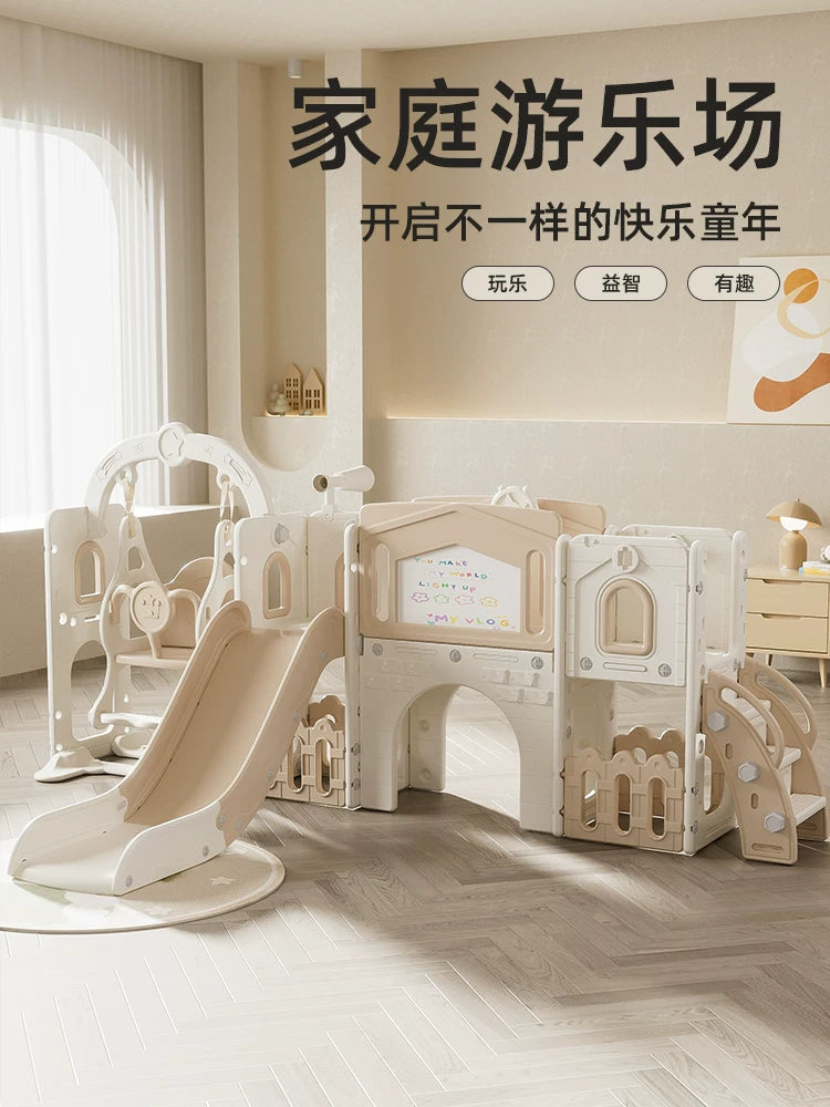 Kids Indoor Slide and Swing Set with Drawing Board or Platform, Toddler Home Playground Activity Center