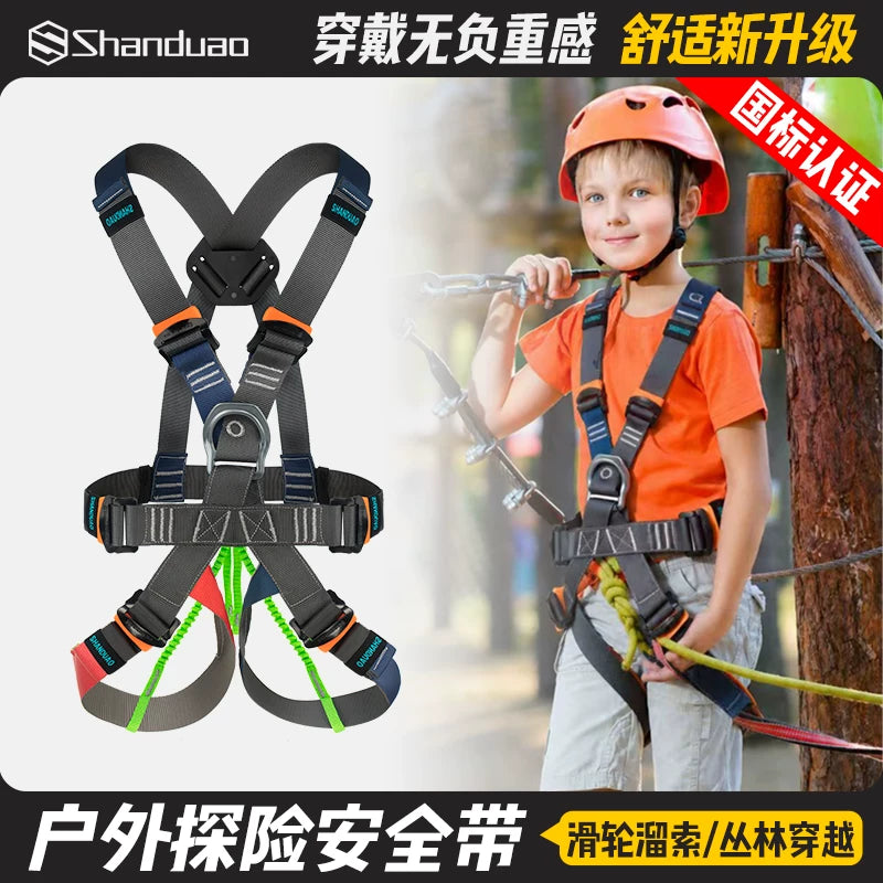 Sandu'ao Outdoor Adventure Harness for Adults and Children, Via Ferrata, Jungle Crossing, Climbing, and Expansion Training