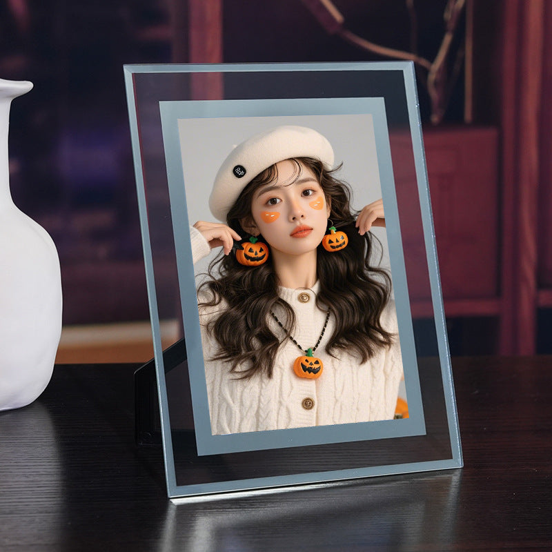 Clear Glass Photo Frame with Stand for Tabletop Display, A4, 5, 6, 7, 8 Inch Certificate Picture Frame