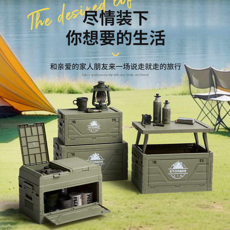 Foldable Outdoor Camping Storage Box with Large Capacity for Car Trunk