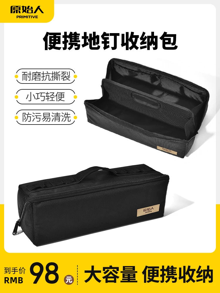 Primitive Outdoor Tent Peg Storage Bag Camping Awning Fixed Accessories Multi-functional Tool Bag Hammer Organizer