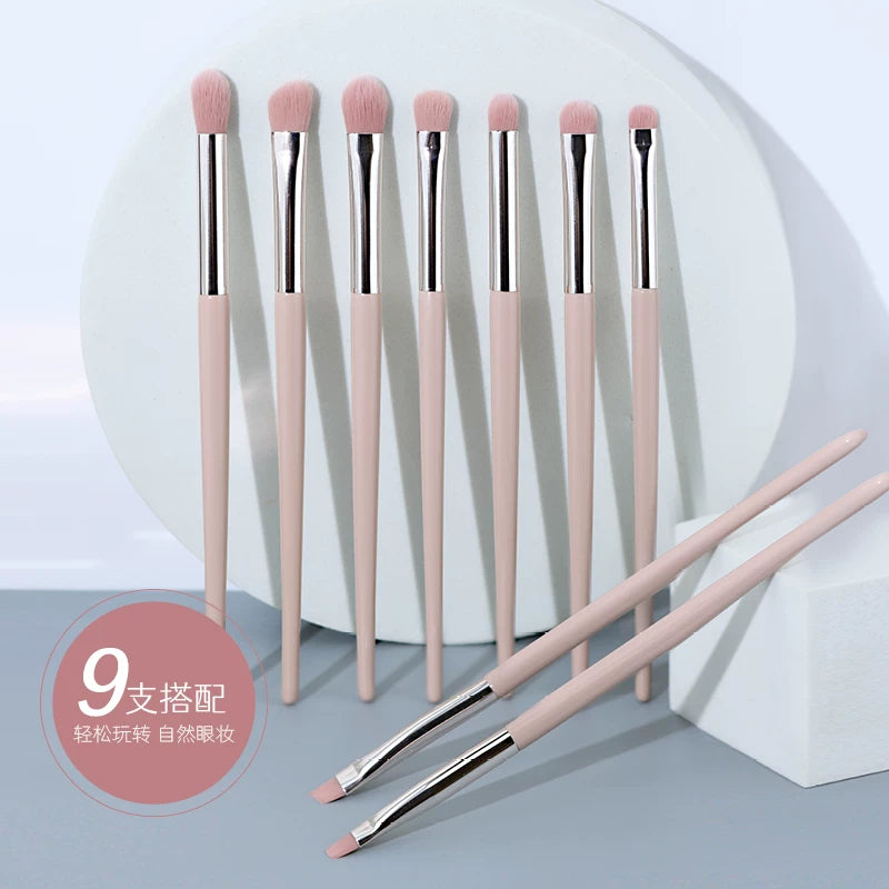 Meizai Lotus Root Pink Eyeshadow Brush Set Soft Fiber Eye Makeup Brushes Portable