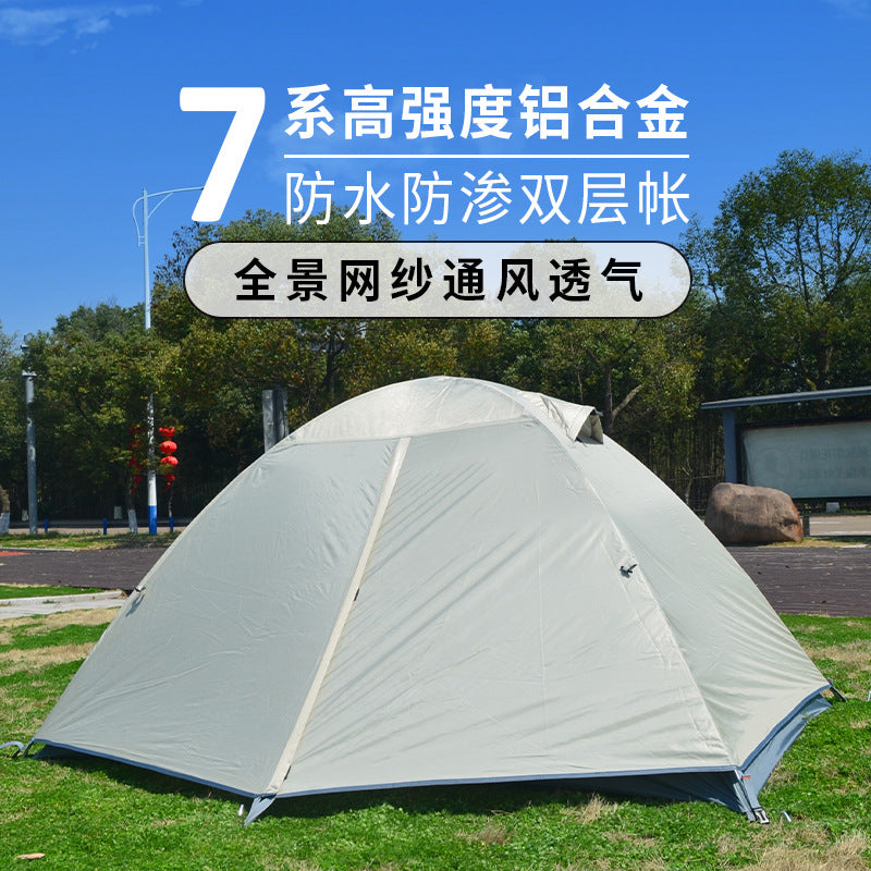 Lightweight 2-Person 3-Season Backpacking Tent with Aluminum Poles for Hiking Camping