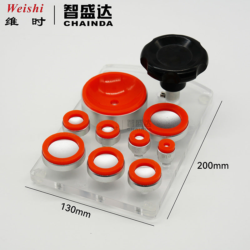 Watch Back Case Opener Tool Kit with 9 Soft Rubber Suction Cups and Wooden Handle