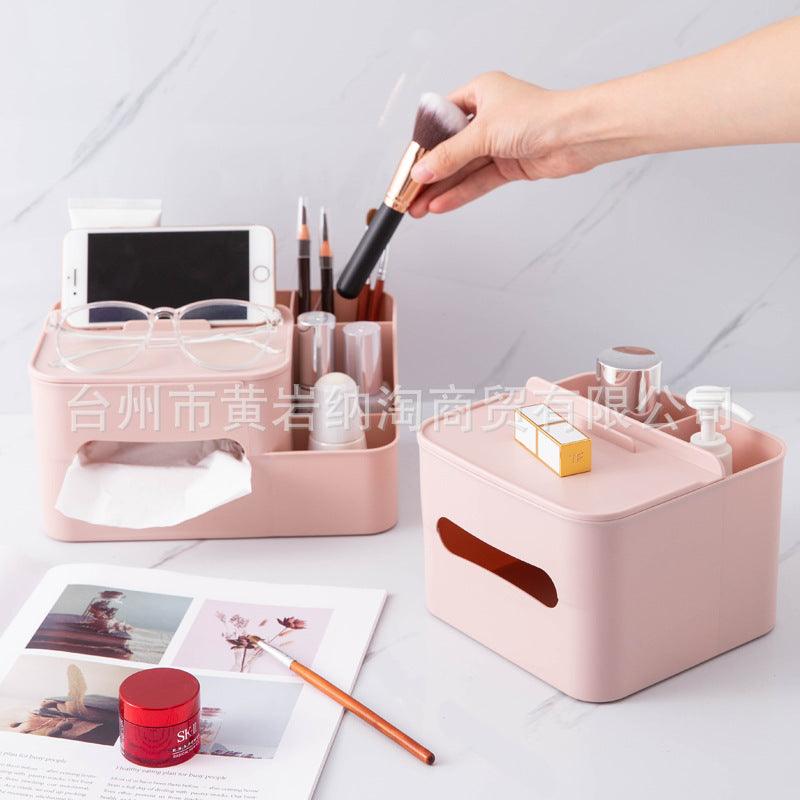 Modern Minimalist Tissue Box for Home Living Room, Creative Multifunctional Napkin Holder and Storage Organizer