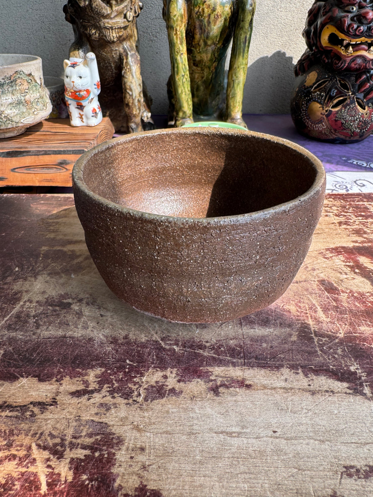 Bizen Ware Matcha Bowl, Ceramic with Natural Texture