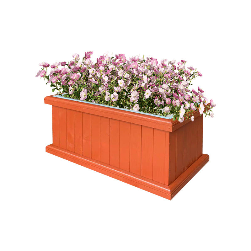 Outdoor Anti-Corrosion Wood Planter Box for Gardens and Commercial Landscaping, Carbonized Wooden Combination Flower Trough