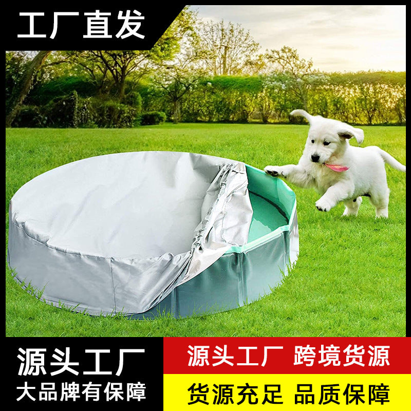 Outdoor Round Swimming Pool Cover for Garden Patio, 210D Anti-UV Dustproof Windproof Leaf Protection