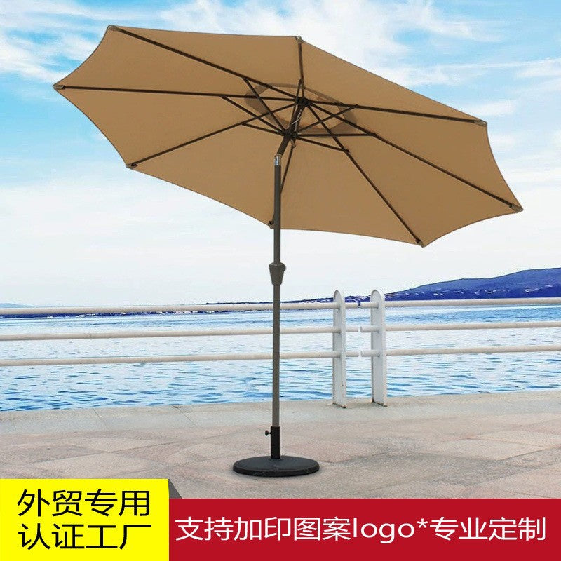 Outdoor Patio Umbrella with Rotatable Pole and Base for Garden Balcony