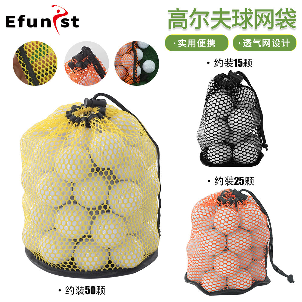 Golf Ball Mesh Storage Bag - Holds 15, 25, or 50 Balls