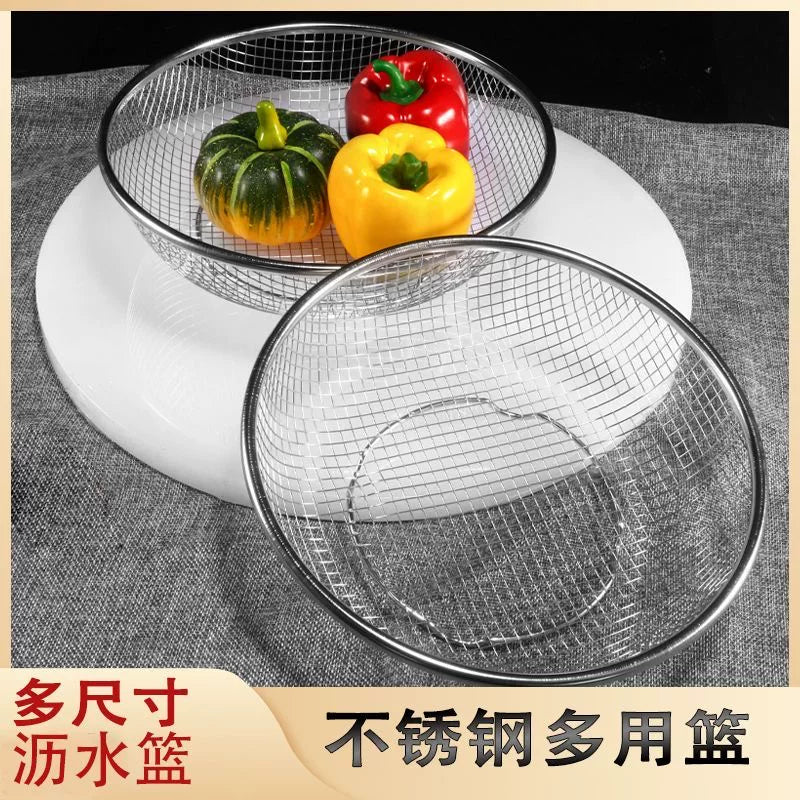 Stainless Steel Mesh Strainer Basket for Kitchen, Large Hole or Fine Mesh Colander for Washing Vegetables and Fruits