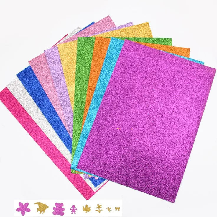 A4 Glitter Cardstock Self-Adhesive or Plain for Crafts and Decoration