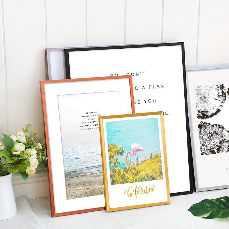 Minimalist Aluminum Alloy Photo Frame with Narrow Border for Wall Mounting or Tabletop Display