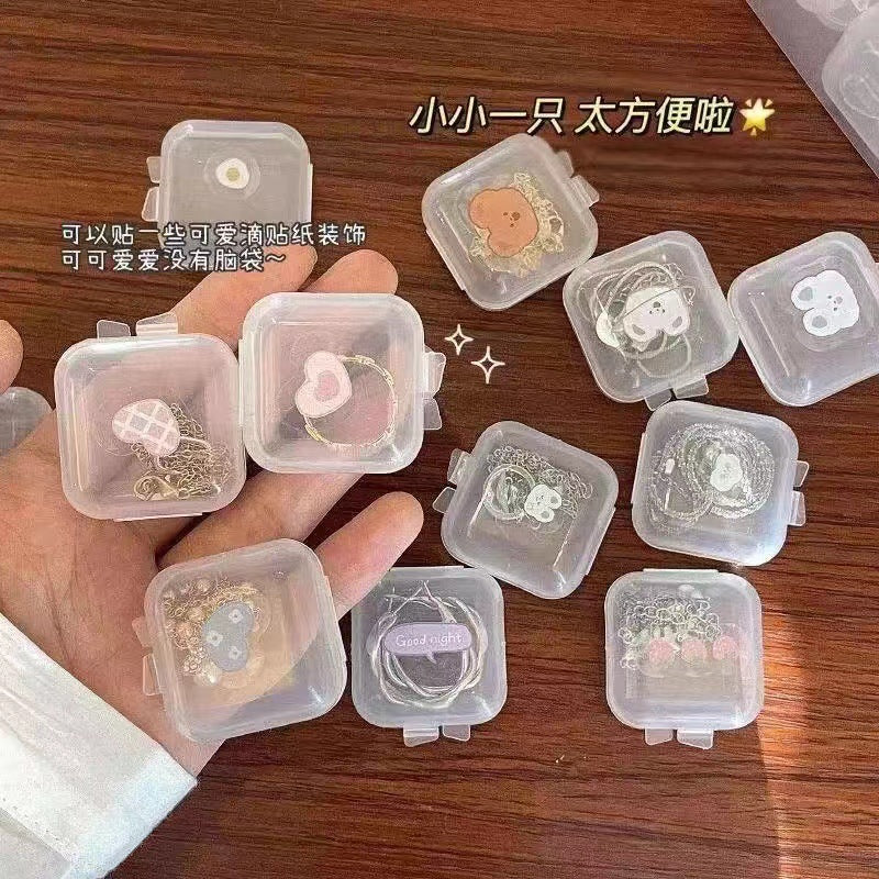 Portable Transparent Jewelry Organizer Box with Dividers for Earrings and Necklaces