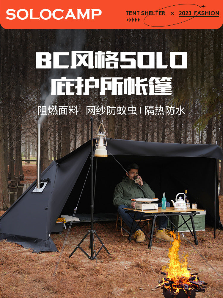 Himalayan Blackened Shelter Tent Outdoor Camping Rainproof Sunshade Fishing Tent for 1-2 People