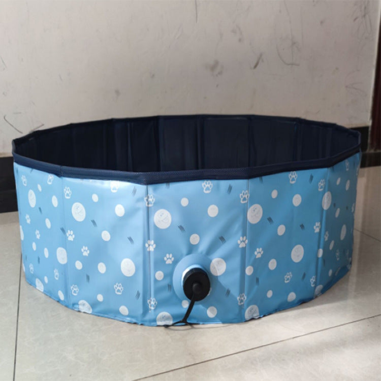 Foldable PVC Pet Swimming Pool with Sprinkler for Dogs and Cats, Portable Bathing Tub