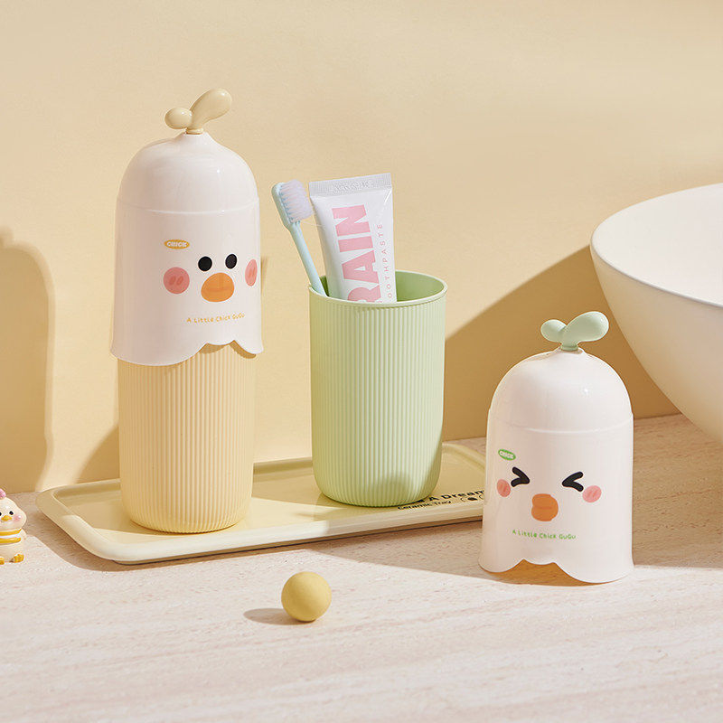Cartoon Portable Toothbrush Holder and Mouthwash Cup for Travel