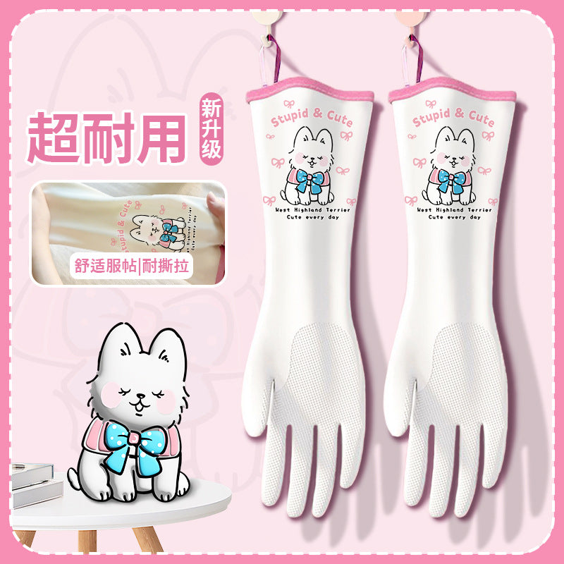 Durable Nitrile Household Gloves for Dishwashing and Cleaning, Waterproof and Thickened