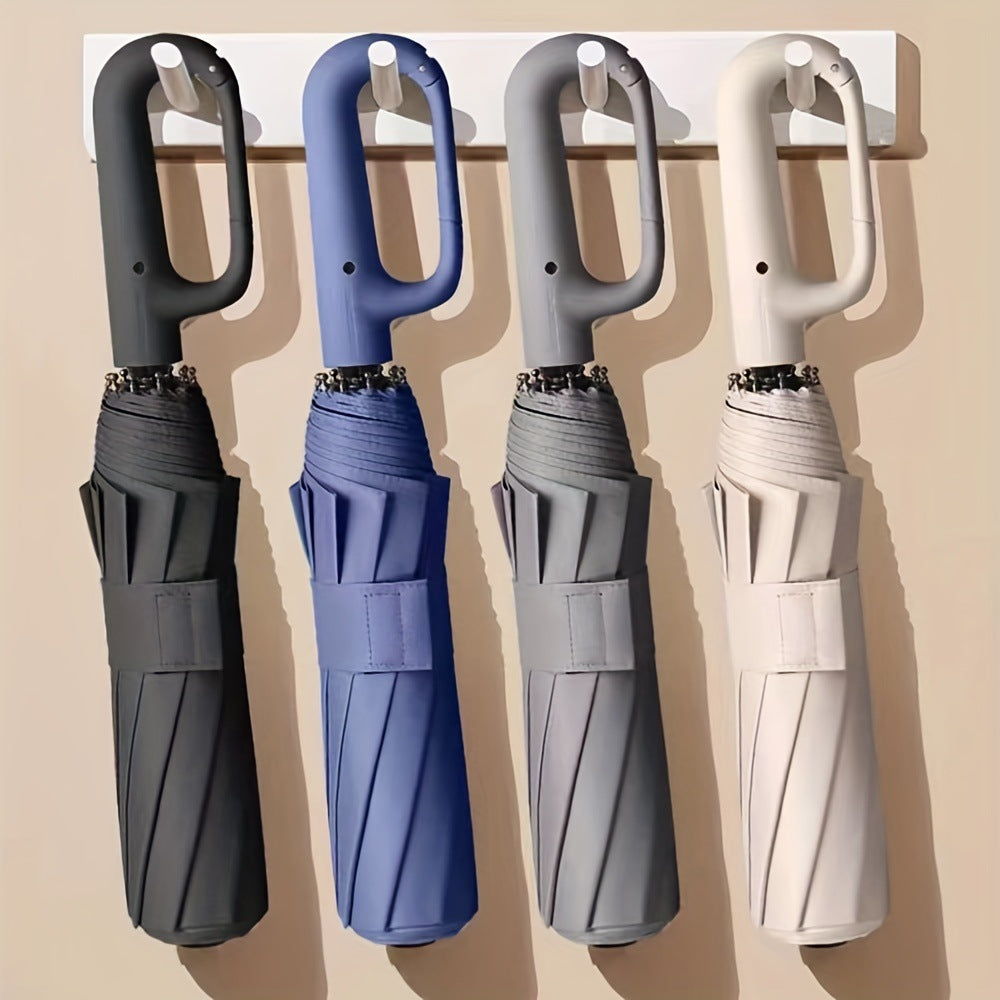Automatic Folding Umbrella with Ring Buckle, Business Gift, UV Protection, Portable