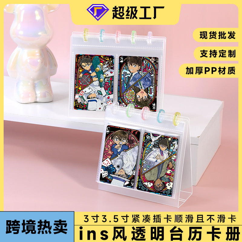 3-inch Instant Photo Album with Stand, Clear Photo Card Holder for Desk Display, Postcard Storage Book