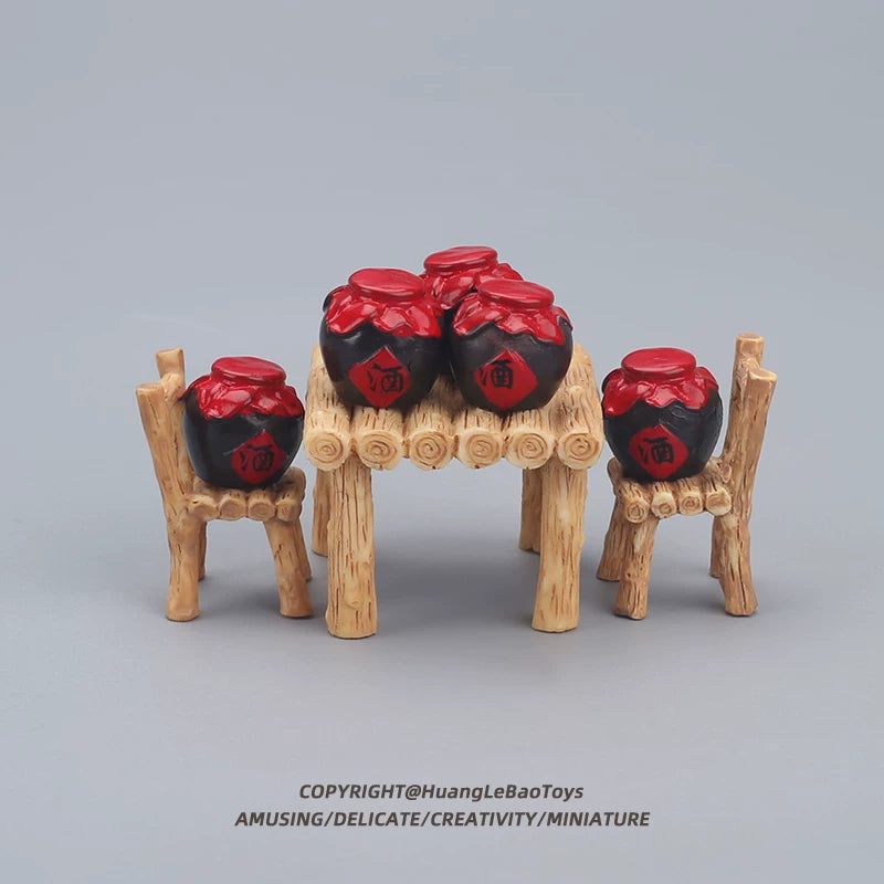 Miniature Chinese Wine Jar Ornaments and Micro Landscape Accessories