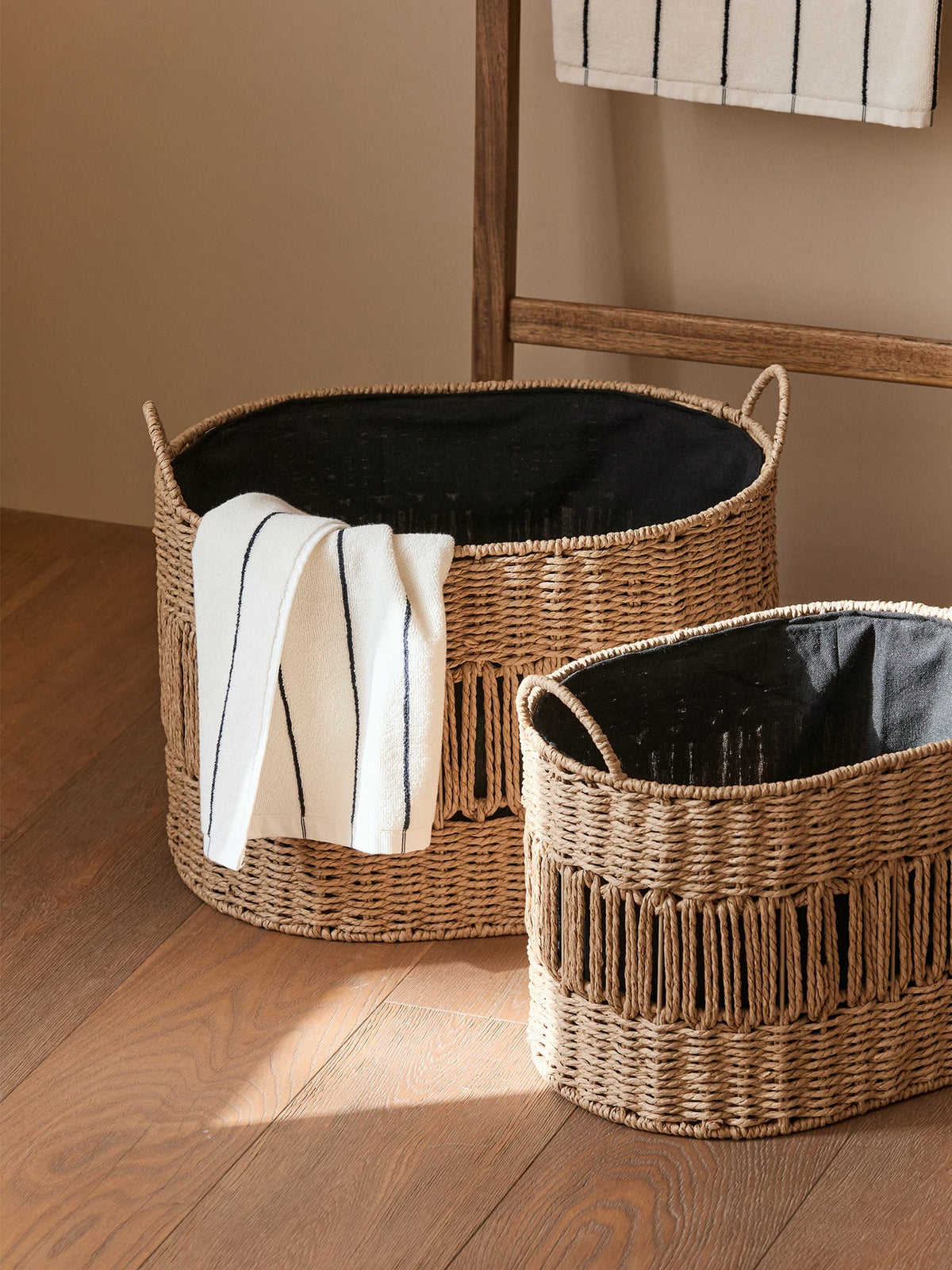 Handwoven Rattan Storage Basket for Snacks, Sundries, and Laundry