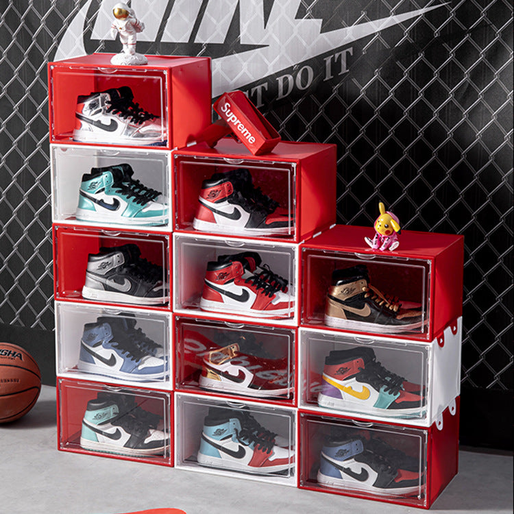 Stackable Clear Shoe Storage Boxes with Lid, Dustproof Plastic Shoe Organizer for Sneakers and High-Tops